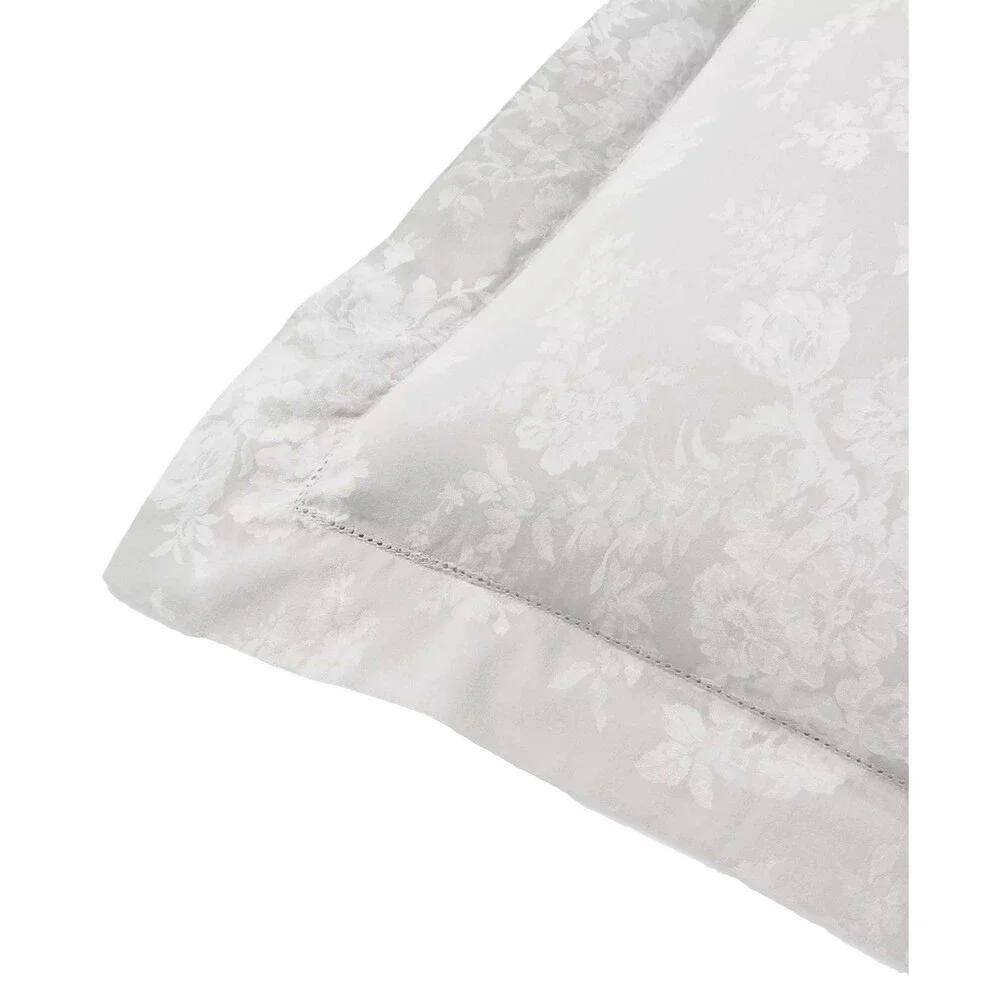 Ralph Lauren Luxury Bethany Organic Cotton Euro Pillow Sham Silver 26x26